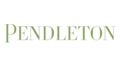 A black background with green letters that say pendleton.