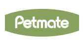 A green and black logo for petmate.